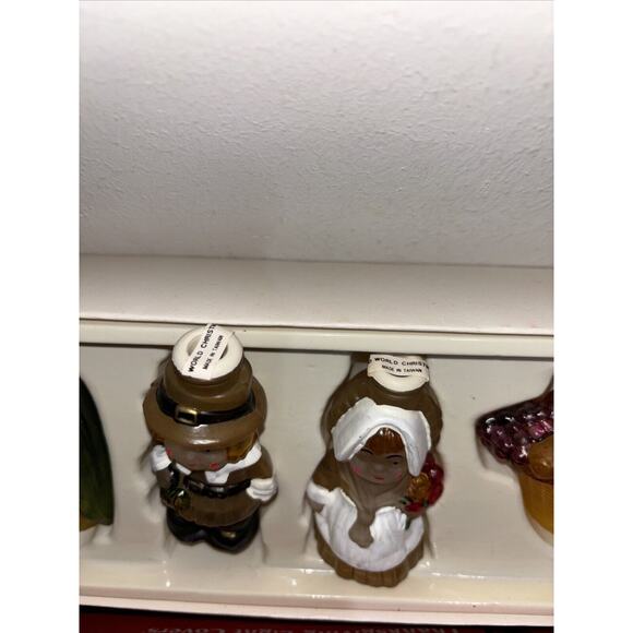 VTG Old World Christmas Thanksgiving Light Covers Set of 6 w/Box New Pilgrims - Picture 8 of 15